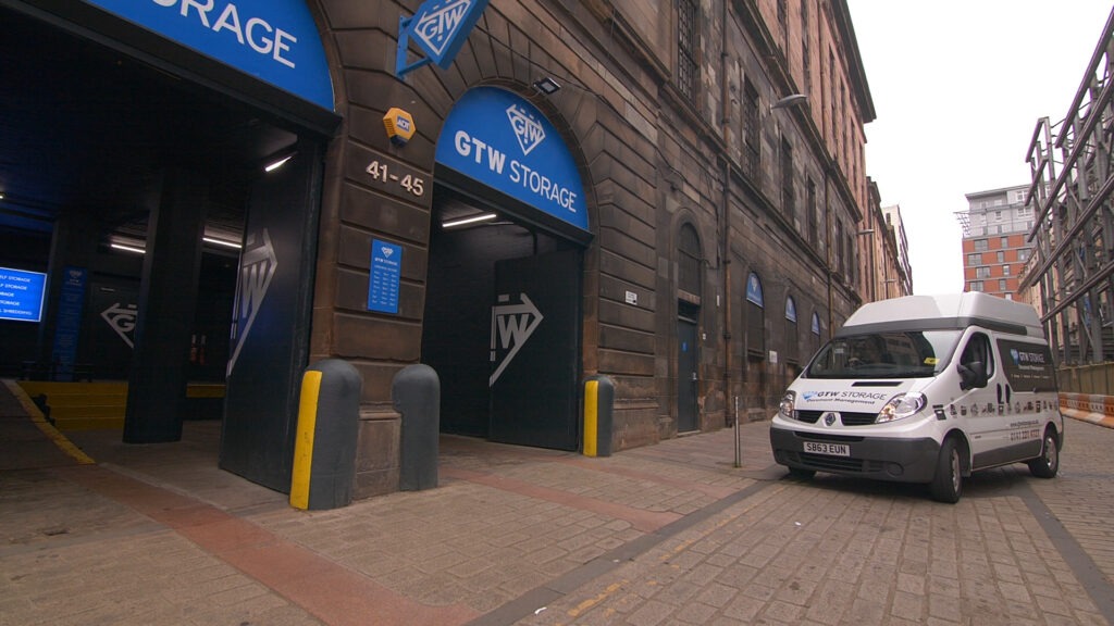 Exterior of GTW Storage building and the GTW van