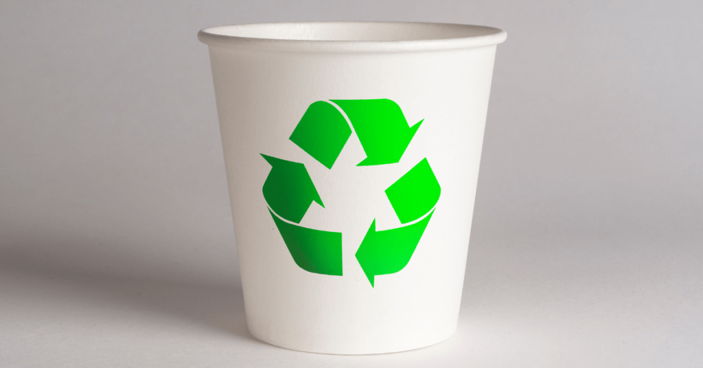 Paper cup with Recycling Logo